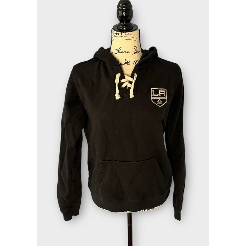 LA Kings NHL old time collection-Black Hoodie Lace-Up Drawstring-women